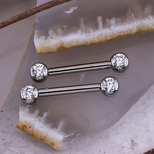 Штанга для пирсинга груди Crystal 1.6 мм (14 G) фото 2